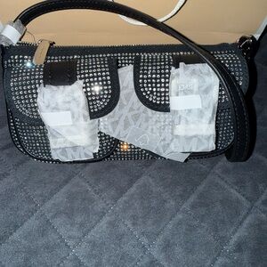 Michael Kors Black Studded Shoulder Bag